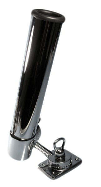 Rod holder deck mount chrome-plated brass 360° swivel, fishing rod holder, tilt adjustable 10-170°