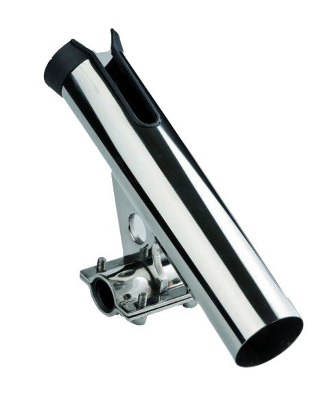 Rutenhalter Edelstahl horizontal, Angelrutenhalter für Reling 20-28 mm, hochglanzpoliert