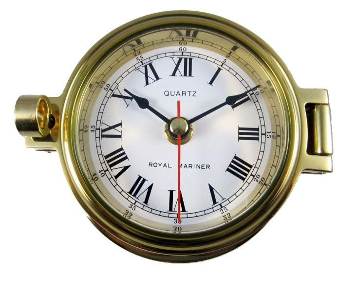 Royal Mariner Quarz Uhr Messinggehäuse 117 mm, Armbanduhr, Hochglanzpoliert mit römischen Ziffern