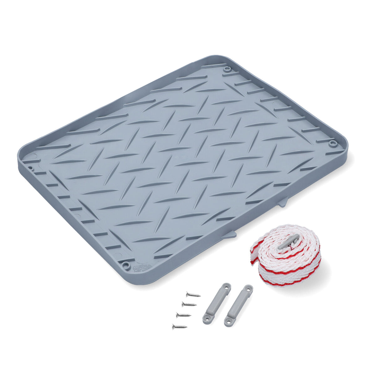 Mounting kit for battery box/fuel tank flexible plastic, bracket, with strap and screws 340x265mm