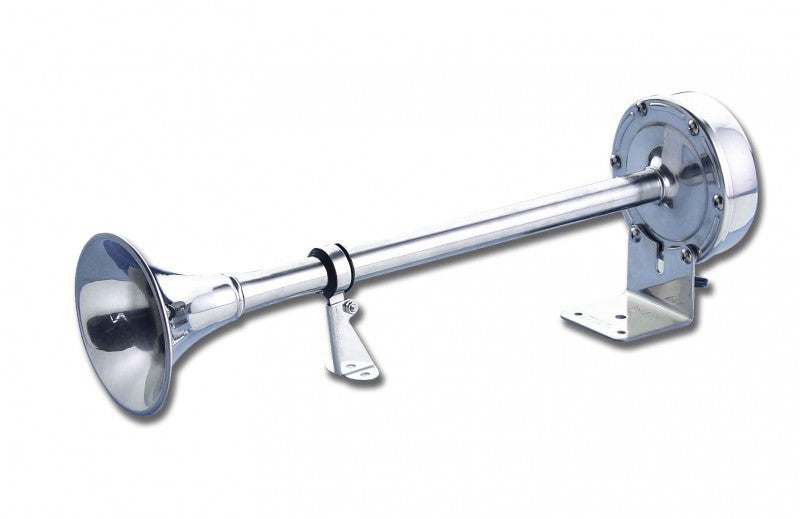 Elektrisches Signalhorn 12 V Edelstahl, Hupenhorn, 410mm hochglanzpoliert, 100 dB