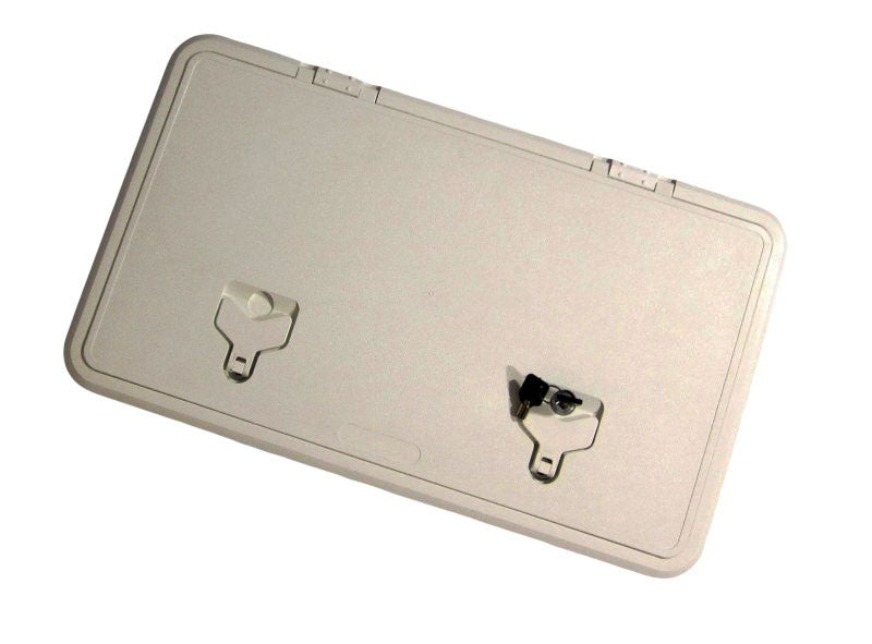 Inspektionsluke absperrbar stoßfester ABS Kunststoff inklusive Schloss 600 x 350 mm weiß raue Oberfläche für Grip USP