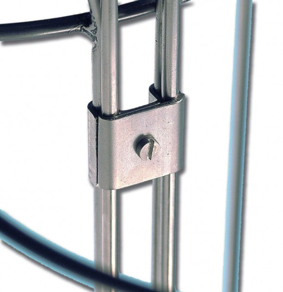 Klemme Edelstahl hochglanzpoliert für Fenderkorb, Befestigungshalterung, hochwertiger Edelstahl