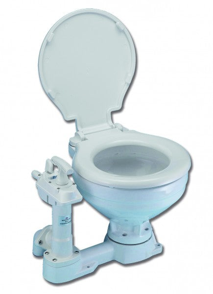 On-board toilet hand pump porcelain bowl, marine toilet, mountable above/below waterline