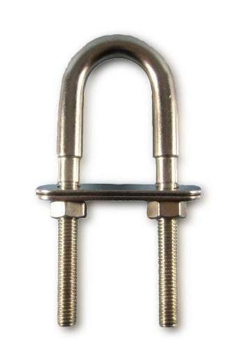 Stainless steel scaffolding iron, stainless steel AISI 316, mirror polished, fastening element, with retractable set board, diameter 10 mm