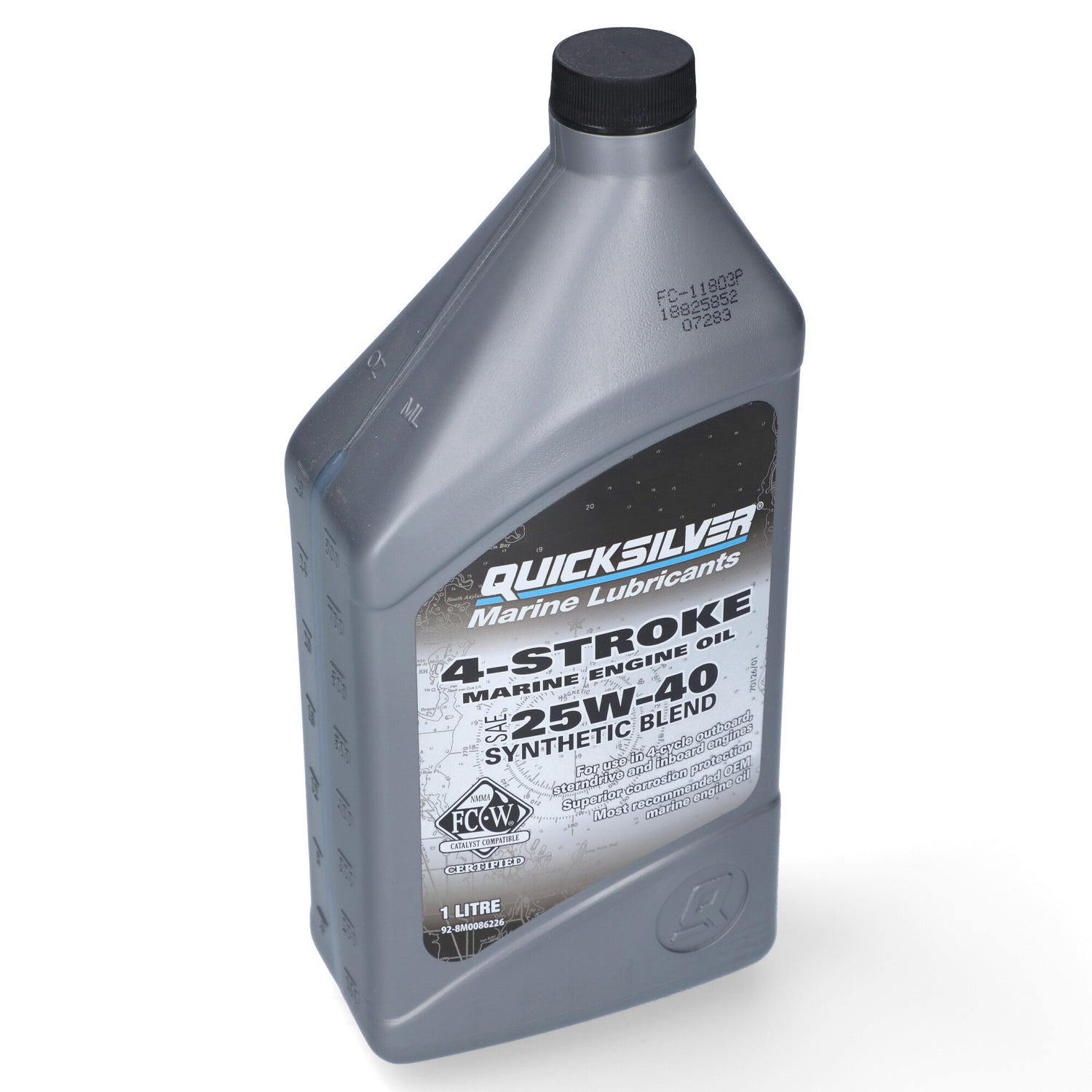 Quicksilver teilsynthetisches Viertaktöl 25W-40 Korrosionsschutz Bootsmotorenöl, Öl für Innenbordmotoren, branchenführender Schutz