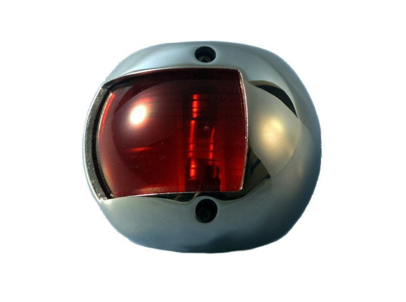 Backbordlaterne Compact Edelstahl hochglanzpoliert 112,5° rot, Schiffsleuchte, für Boote bis 12m RINA-zertifiziert