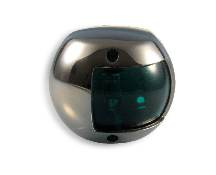 Steuerbordlaterne Compact 12 Edelstahl hochglanzpoliert, Navigationslicht, für Boote bis 12m, 112,5° Abstrahlwinkel, RINA-zertifiziert