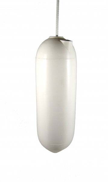 Fender Bootsfender PVC 140x400 mm Weiß, Bootskissen mit Schraubventil, inkl. Fenderleine 6 mm 130 cm