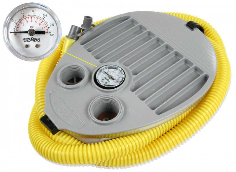 Fußluftpumpe Luftpumpe 5L Kunststoff bruchstabil langlebig, inkl. Manometer & Adapterset