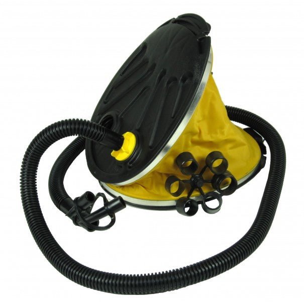 Fußluftpumpe 3L Bruchstabil, Universalpumpe, Inkl. Adaptersatz und Ventilaufsätze