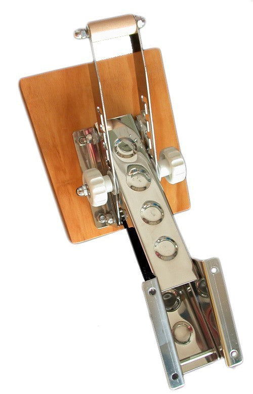 Hilfsmotorspiegel stabile Spiegelplatte aus wasserfest verleimtem Edelholz, Außenspiegel, hochglanzpolierter Edelstahl