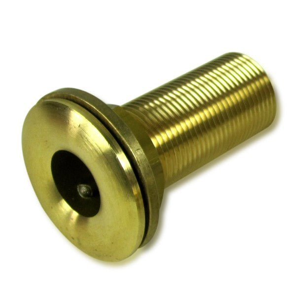 Through-hull fitting brass 3/4 inch thread inner diameter 21 mm, ship fitting, including lock nut and washer made of brass