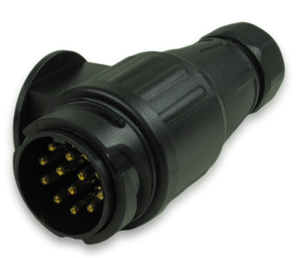 Stecker 13-polig stoßfester ABS-Kunststoff, Anhänger-Trailer-Kupplung, Bajonettverschluss mit Dichtung