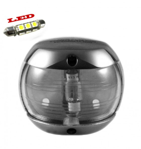 LED-Topplicht Edelstahl Hochglanzpoliert, 225° Navigationslicht, wasserdicht für Boote bis 20m