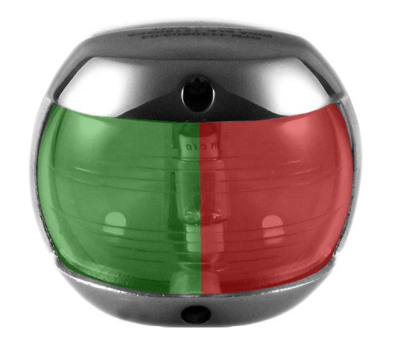 Two-tone lantern made of stainless steel, highly polished, 225° red/green, boat lantern, waterproof up to 3 NM