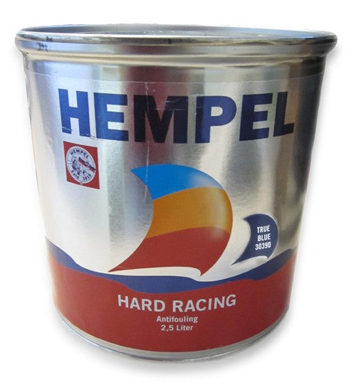 Hempel Antifouling Hard Racing true blue 2.5L, protective coating for boats, B-stock condition, high fouling protection