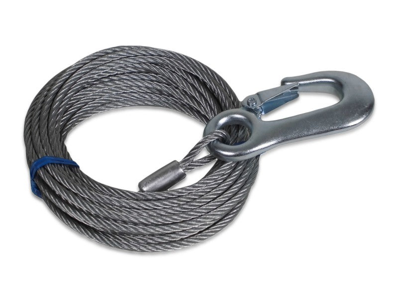 Trailerwindenseil Stahlseil 4,8 mm Durchmesser, Seilwinde, Bruchlast 1700 kg, mit Haken und Befestigungsmaterial