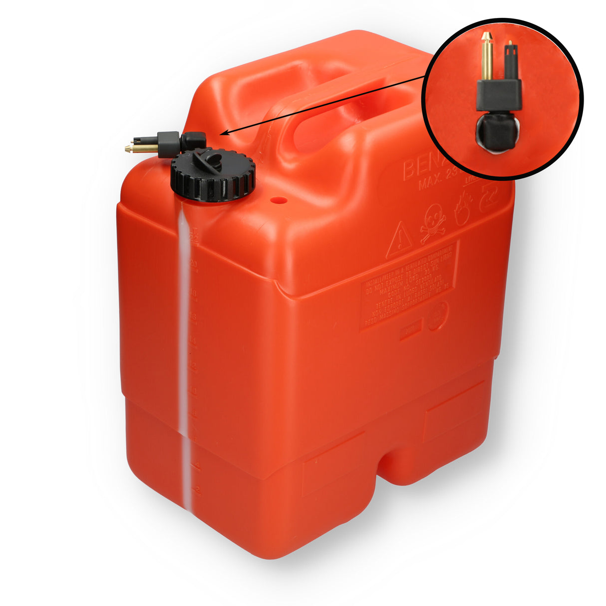 Mercury Kraftstofftank orange, HDPE, ISO-zertifiziert, Chemiebeständig für Benzin und Diesel - 23 Liter