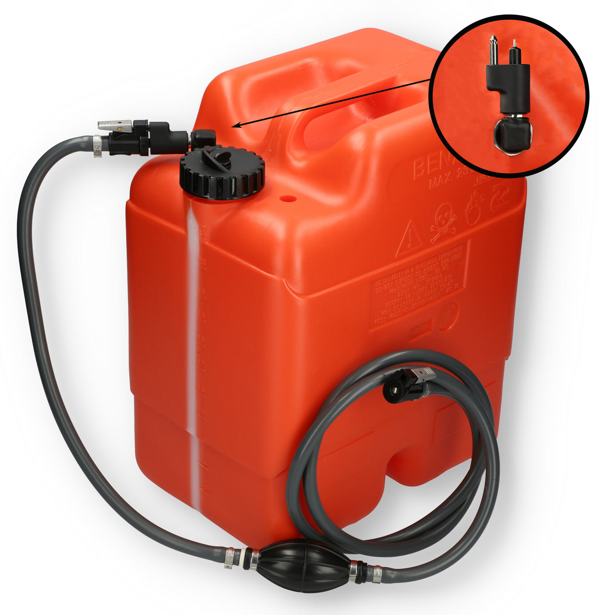 Yamaha Kraftstofftank orange, HDPE Material, ISO-zertifiziert, Chemiebeständigkeit für Benzin und Diesel - 23 Liter