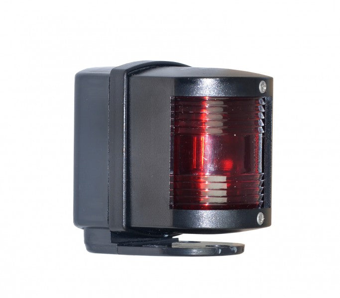 Navigation light deck mount 112.5° black, port lamp, IMCO standard RINA approval