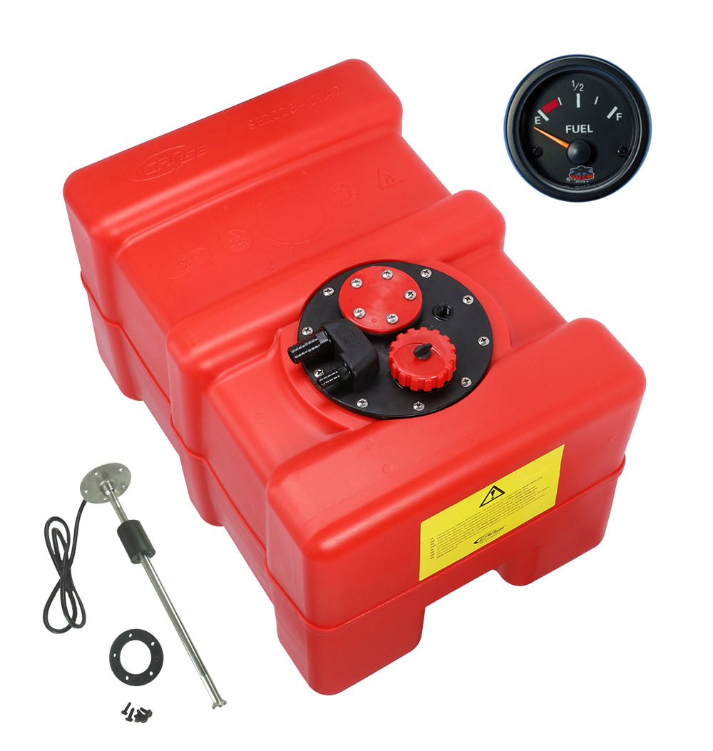 Kraftstofftank HDPE rot, Füllstandsanzeige Gauge-Line schwarz, Chemiebeständig für Benzin und Diesel - 33 - 84 Liter