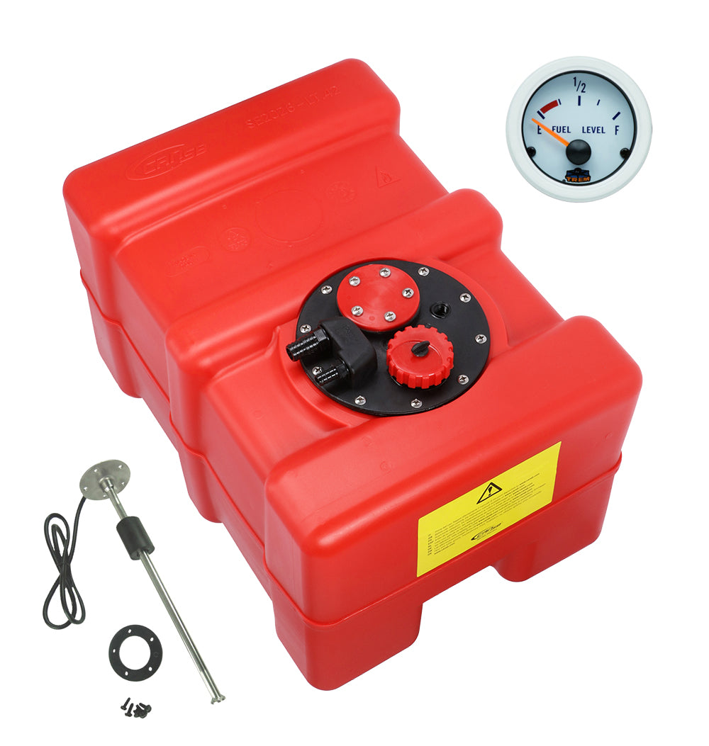 Kraftstofftank rot, HDPE Material, Füllstandsanzeige Gauge-Line weiß, Chemiebeständig für Benzin und Diesel - 33 - 70 Liter