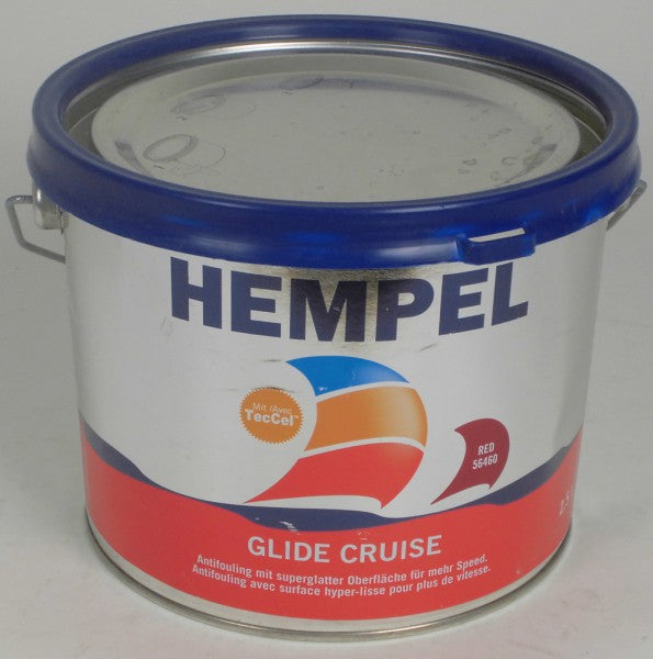 Hempel Antifouling Glide Cruise 2.5L Red B-Stock, boat paint with PTFE technology, high fouling protection