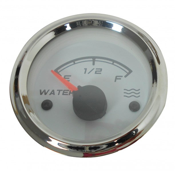 X-Line Füllstandsanzeige Wasser schwarz, IP67, Edelstahl-Instrumentenring, 12/24 Volt - weiß oder schwarz