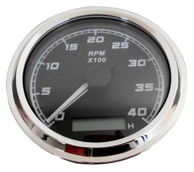 X-Line Drehzahlmesser Benzin 0-6000 U/min, Rpm-Anzeige, IP67 Schutzklasse - schwarz oder weiß