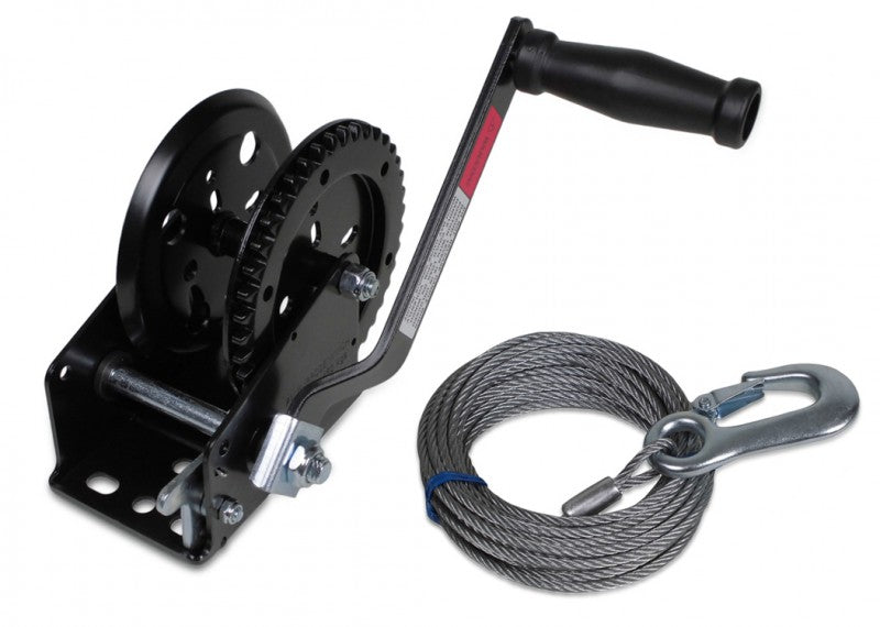 Trailerwinde mit Stahlseil 450kg 7,5m, Zugwinde, stabiles Komplettset für Trailer
