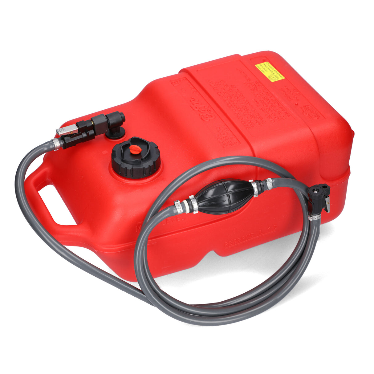 Mercury Kraftstofftank rot mit 2m Schlauch, HDPE, ISO 13591 zertifiziert für Benzin und Diesel - 11.3 - 30 Liter (Optional mit Schlauch)