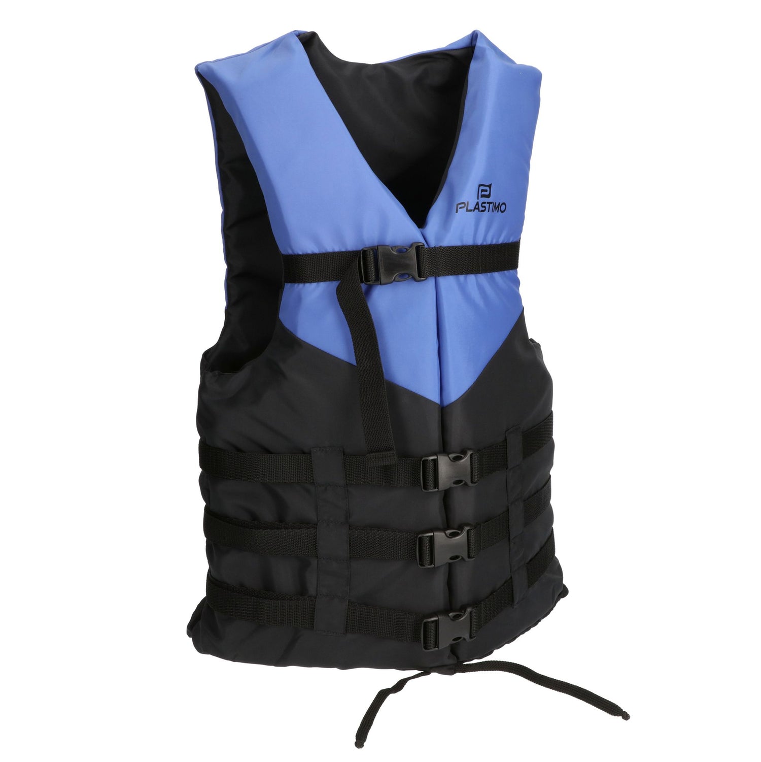 Wasserskiweste 70N Polyethylenschaum Blau/Schwarz, Schwimmhilfe, verstellbare Gurte für +90kg