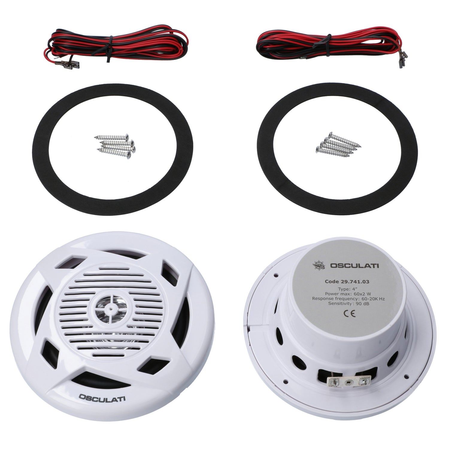 4" Lautsprecher spritzwassergeschützt, Marine Doppelkonus, 60 Watt max. Leistung