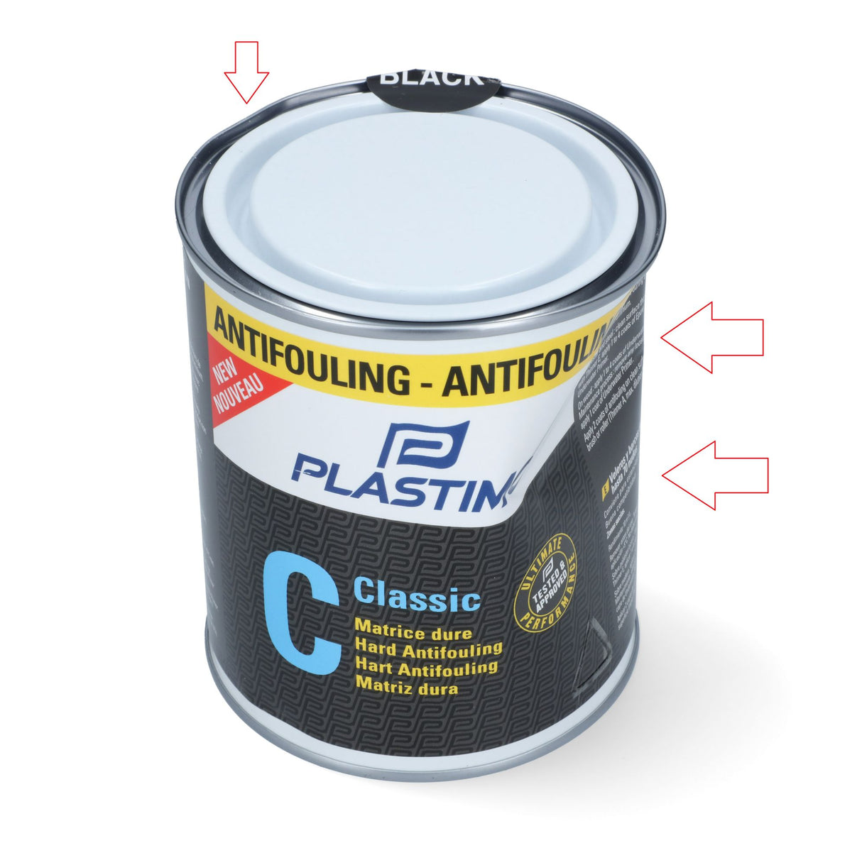 Antifouling Classic Hart-Antifouling, Schiffsbeschichtung Schwarz 0,75L, B-Ware mit gutem Bewuchsschutz für Trockenliegeplätze