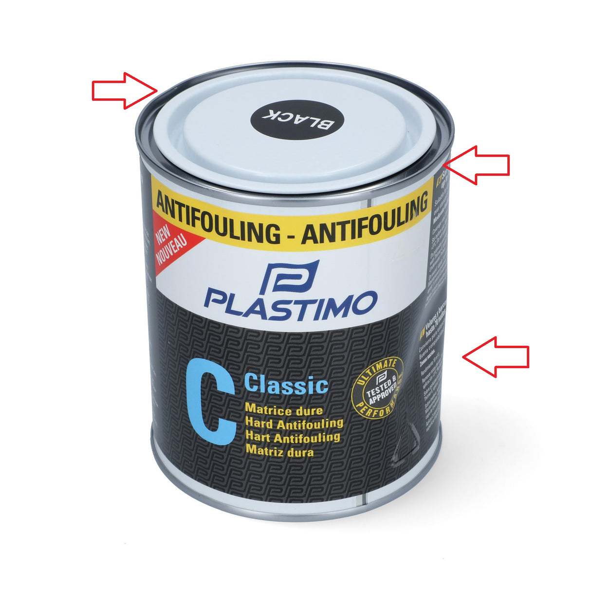Antifouling Classic Hart-Antifouling Schwarz 0,75L B-Ware, Bootsbeschichtung für Segel- und Motorboote, wirksamer Bewuchsschutz bis 70 Knoten