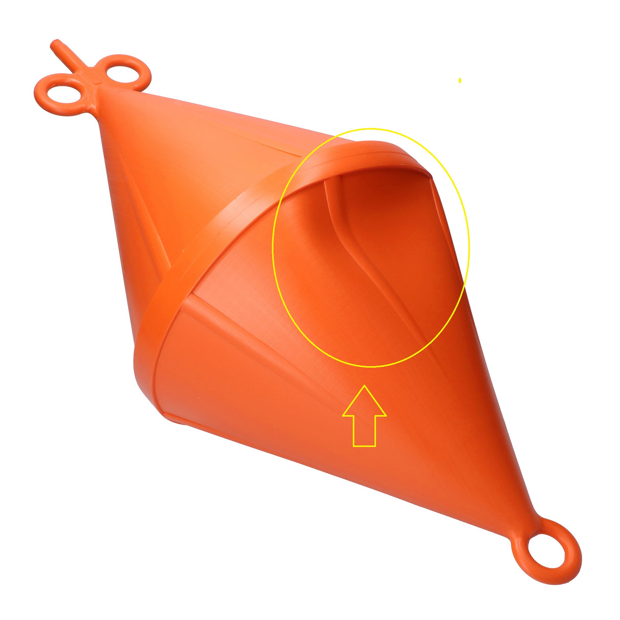 Doppelspitzboje 24L Orange Robuster Kunststoff (B-Ware) Boje für erhöhte Sichtbarkeit, Schwimmhilfe mit optischem Mangel