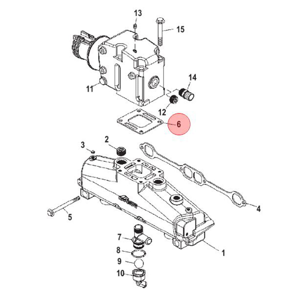 Mercury Abgaskrümmer-Riser-Dichtung Original-Ersatzteil, Dichtung für Abgasanlage, Nr. 27-860232