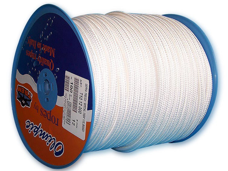 Polypropylenleine, 12mm weiß, schwimmfähig, UV-beständig, doppelt geflochten, hohe Zugfestigkeit, verrottungsbeständig