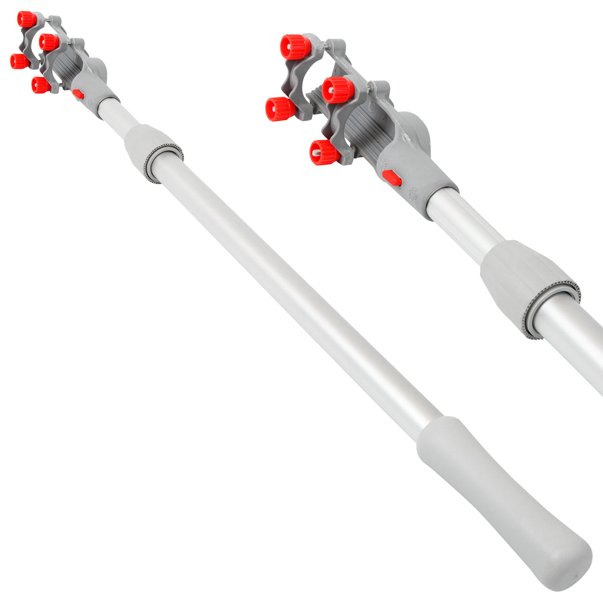 Teleskophandgriff Pinnenverlängerung 75-130 cm stufenlos verstellbar, Außenborder Zubehör, für sichere Handhabung - (Optional mit Abstellknopf)