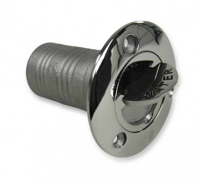 Tankeinfüllstutzen Wasser Edelstahl 38 mm, Füllstutzen, Verschlussstopfen mit Kette integriert