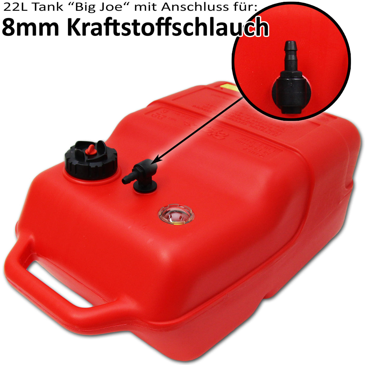 Big Joe fuel tank 22L with level indicator, fuel tank, safety cap and integrated filter, B-stock