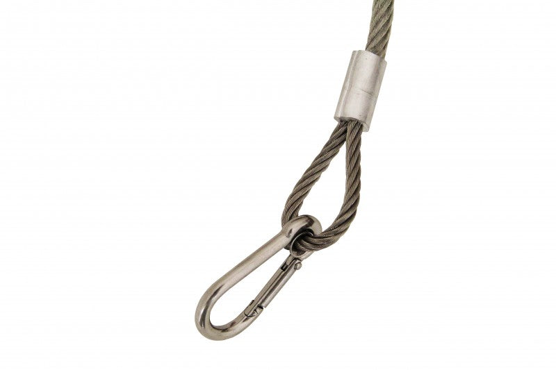 Edelstahl Sicherungsseil 60 cm, Motor Diebstahlschutz, Kunststoffummanteltes Seil mit Karabinerhaken
