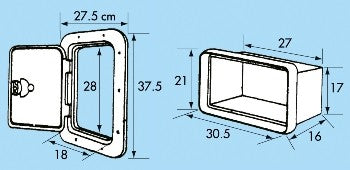 Staukasten ABS mit Schloss und Schlüssel, Lagerbox, UV-beständig, 180° Öffnungswinkel, Farbe Elfenbein