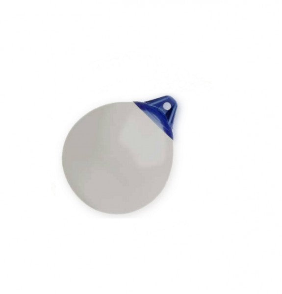 FENDER Bojenfender 600 x 730 mm Weiß Blau, Bootsschutz, mit stabilem Auge und Rückschlagventil