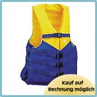 Wasserskiweste Auftrieb 70 Newton Blau/Gelb, Schwimmweste, guter Schutz des Brustkorbs, verstellbare Gurte