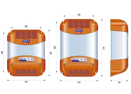 Quick Batterieladegerät 3-Stufen IUoU 500 FR, Akku-Ladegerät, Multivolt 110-230 V, 3 Ladeausgänge