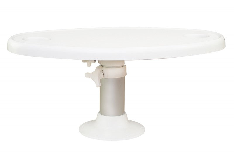 Tisch Absenkbarer Tisch Kunststoff, höhenverstellbar mit Glashalter, wetterfestes Aluminium