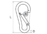 Karabinerhaken Aluminium 6mm, Bergsteigerhaken, Dark Blue eloxiert