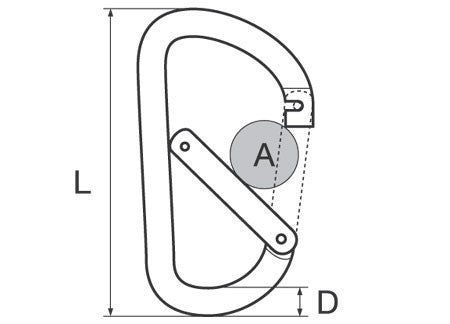 Karabinerhaken Flat Leicht Aluminium 8mm, Karabinerschnalle, Lite Pink